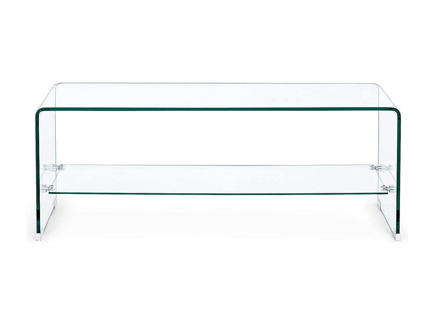 Table basse transparent 1 niche en verre Iris L 100cm
