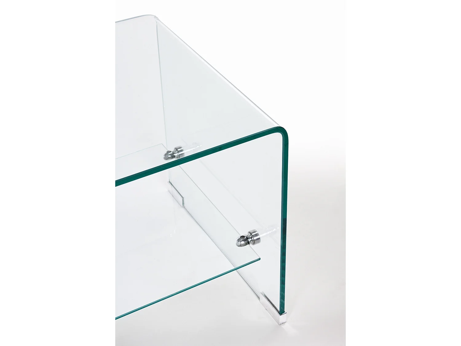 Table basse transparent 1 niche en verre Iris L 100cm