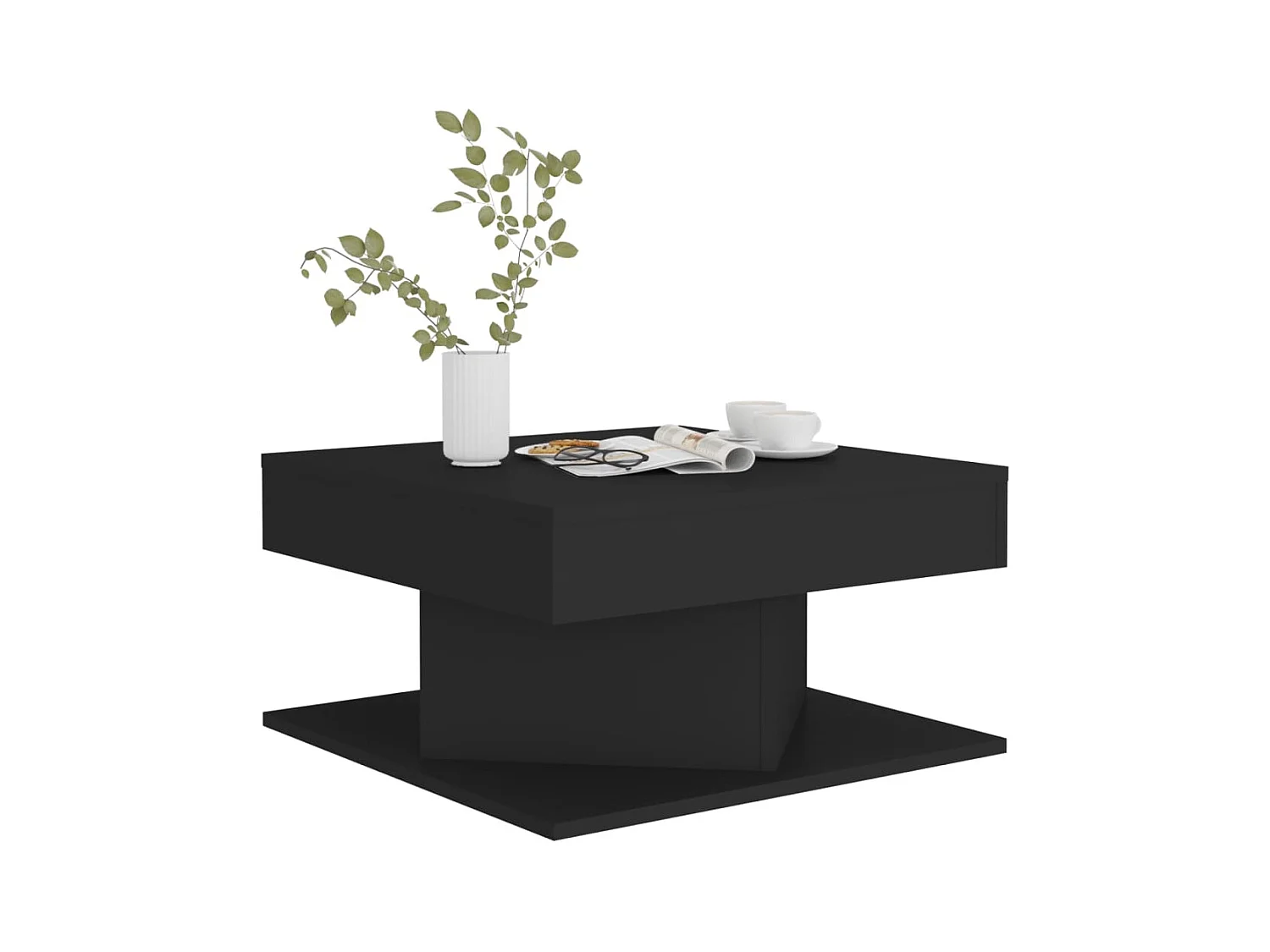 Table basse carrée Noir 57x57x30 Konda