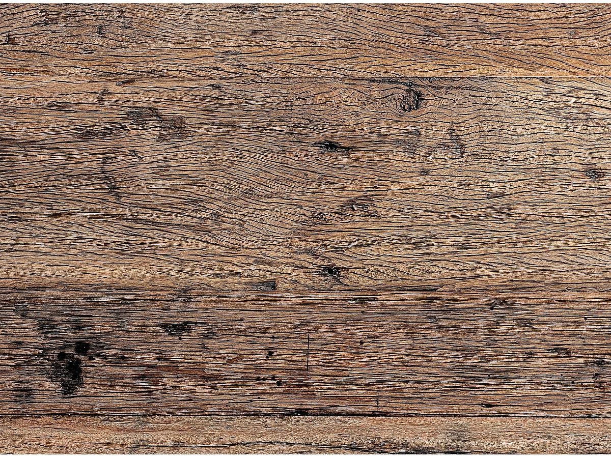 Mesa de centro cuadrada de madera maciza reciclada y acero negro Wader 70 cm