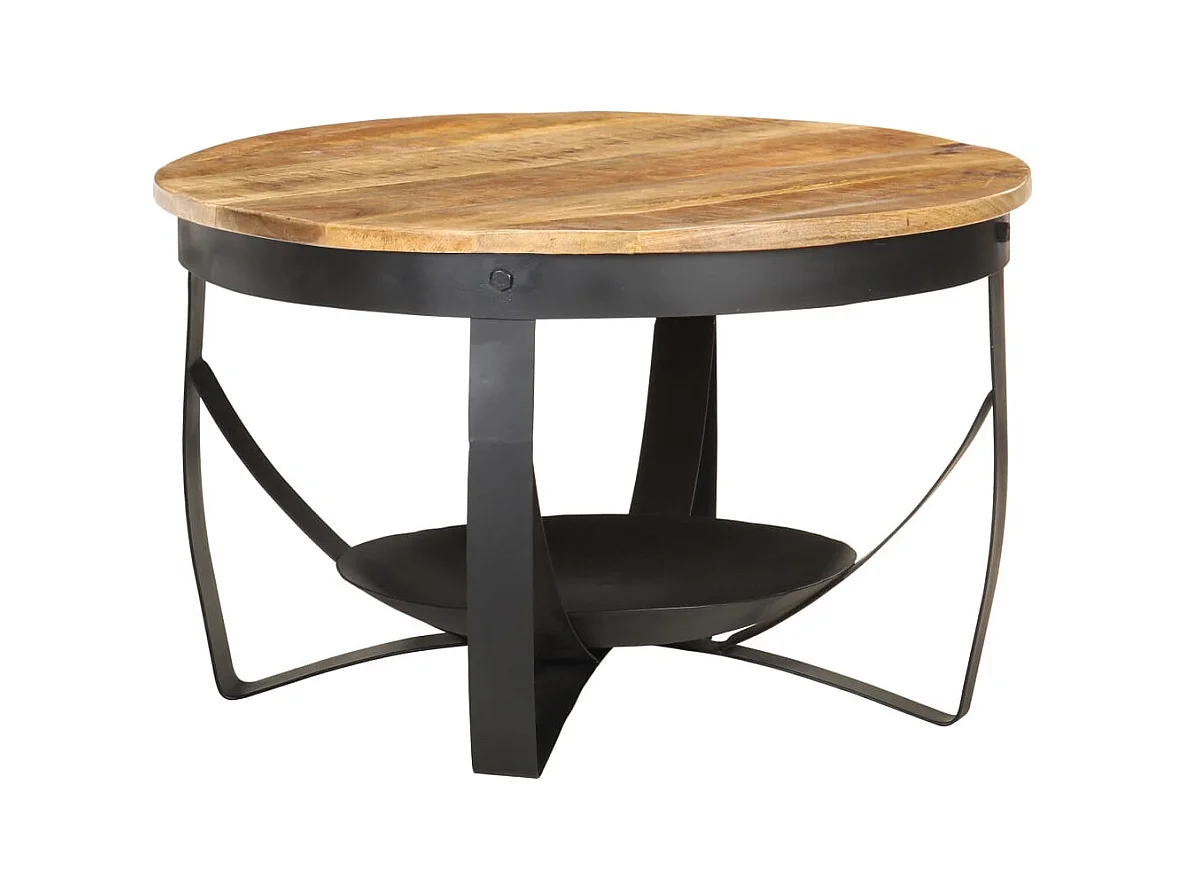 Table basse Ø68x43 Bois de manguier brut