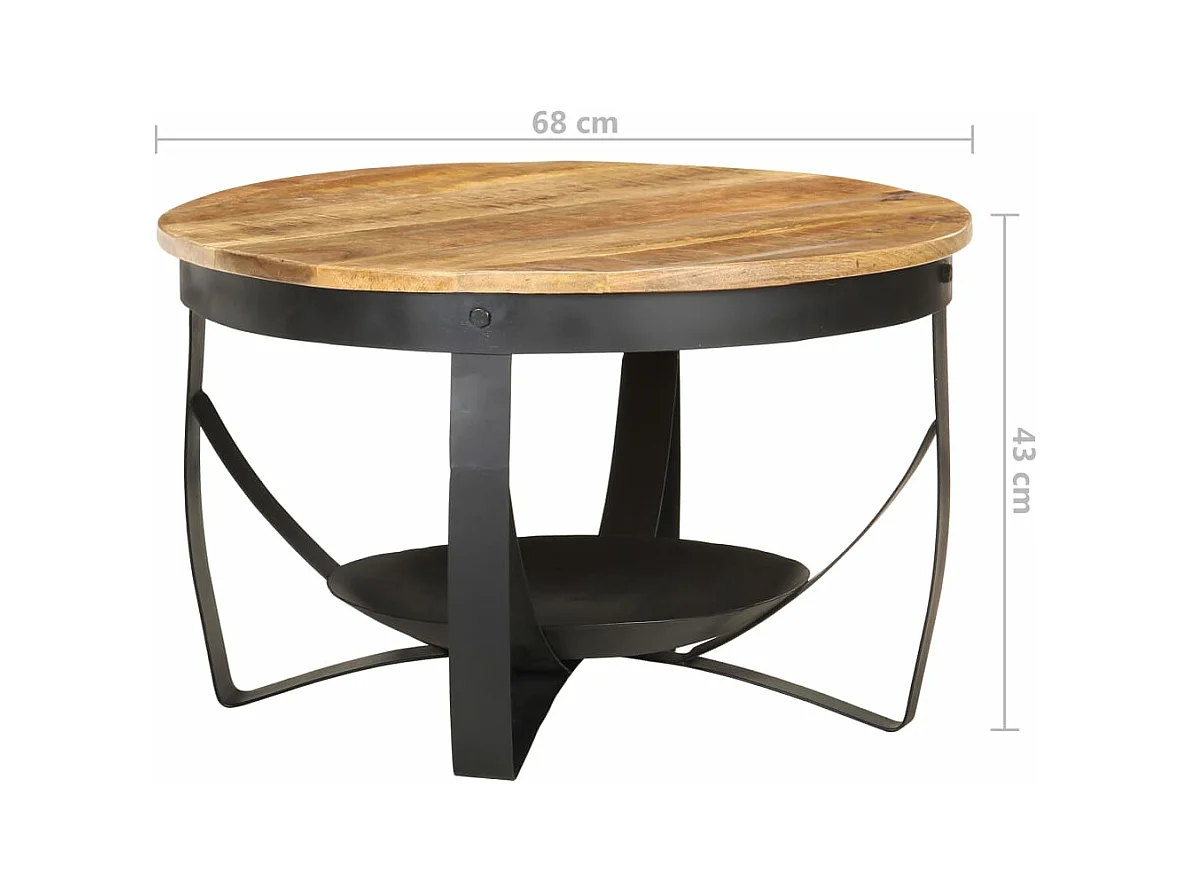 Salontafel Ø 68x43 cm ruw mangohout