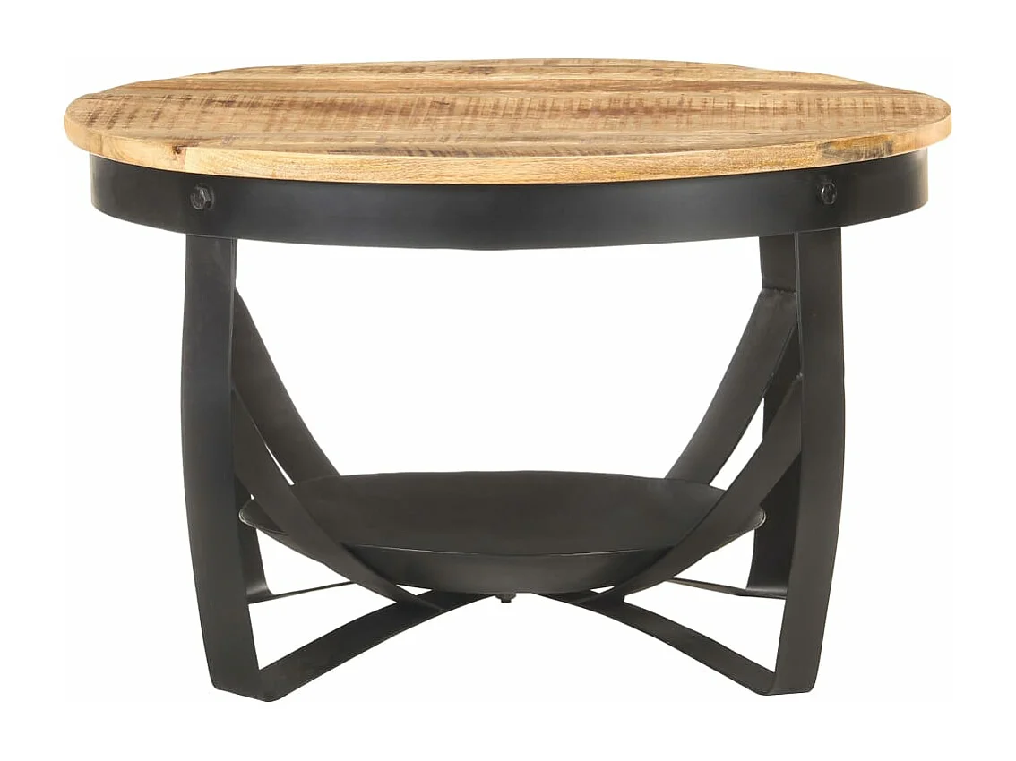 Table basse Ø68x43 Bois de manguier brut