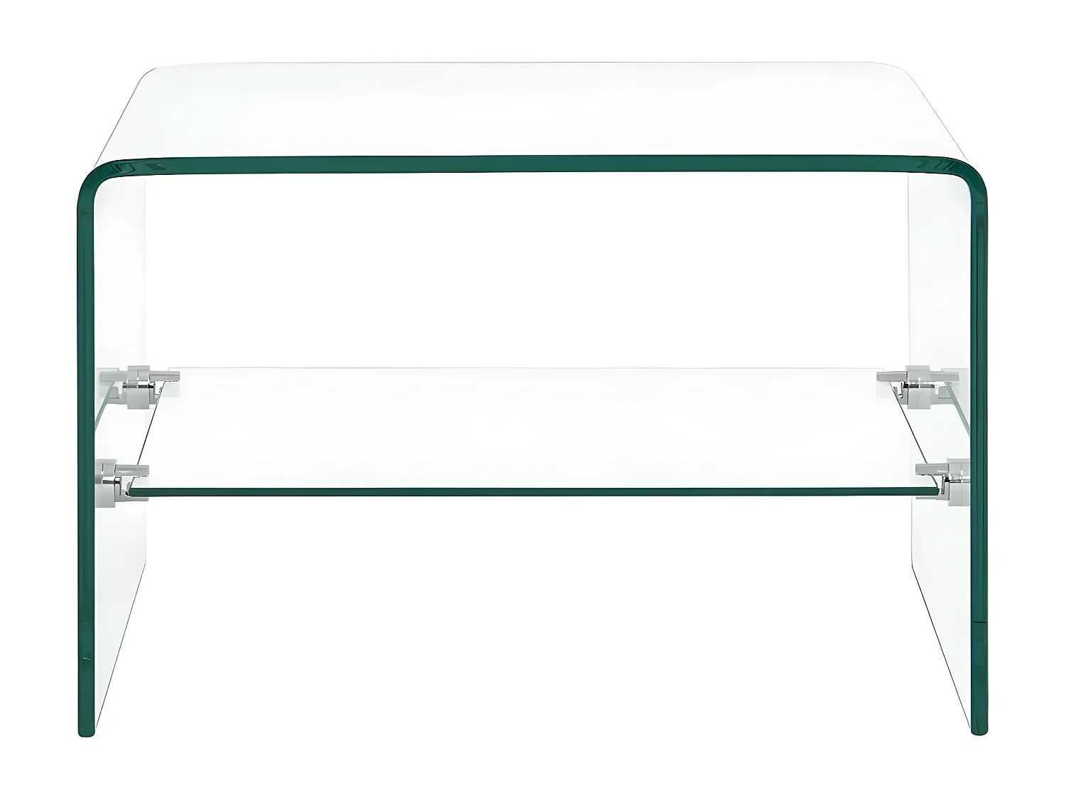 Table basse rectangulaire 2 plateaux verre trempé transparent Niu