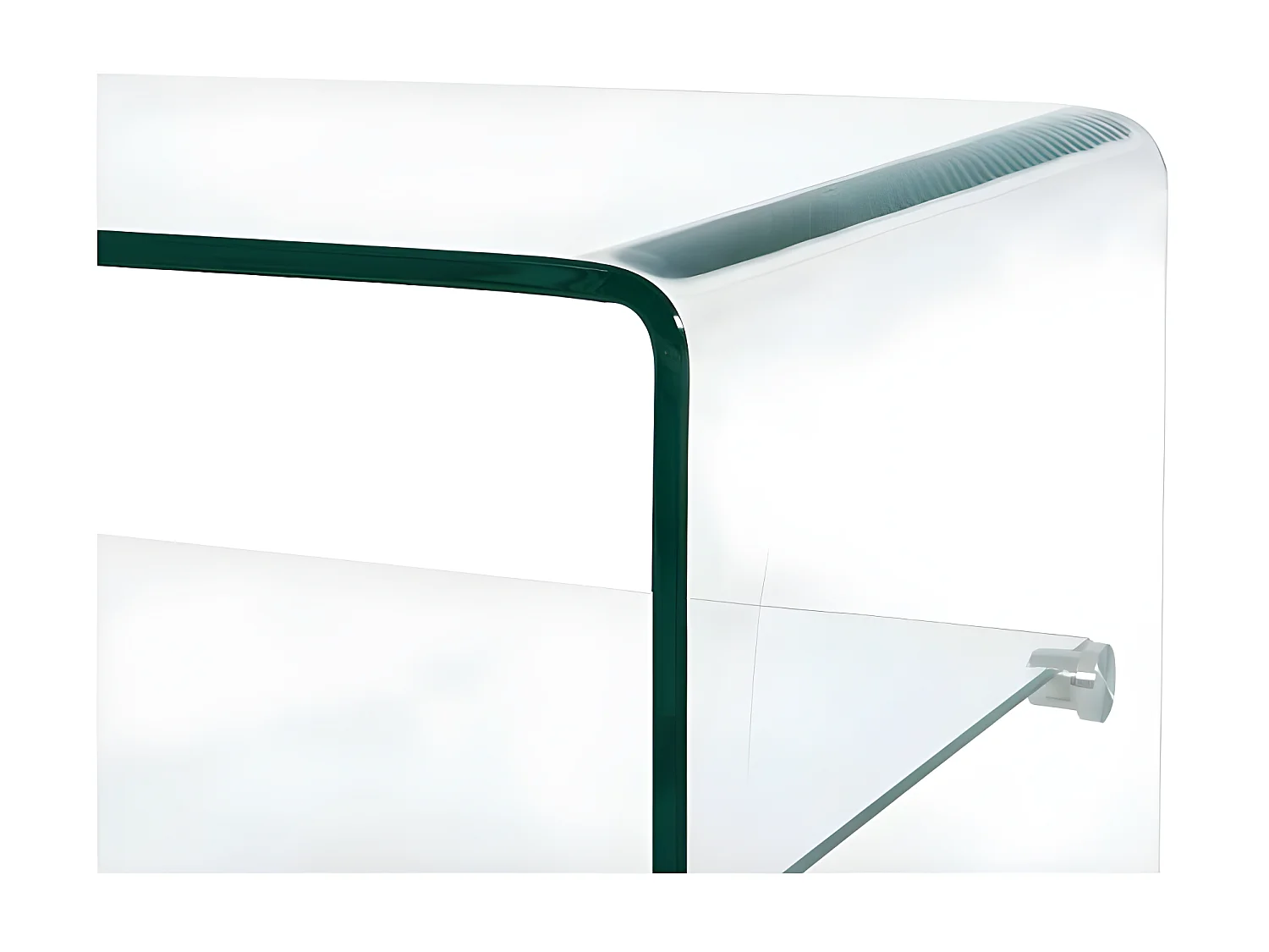 Table basse rectangulaire 2 plateaux verre trempé transparent Niu