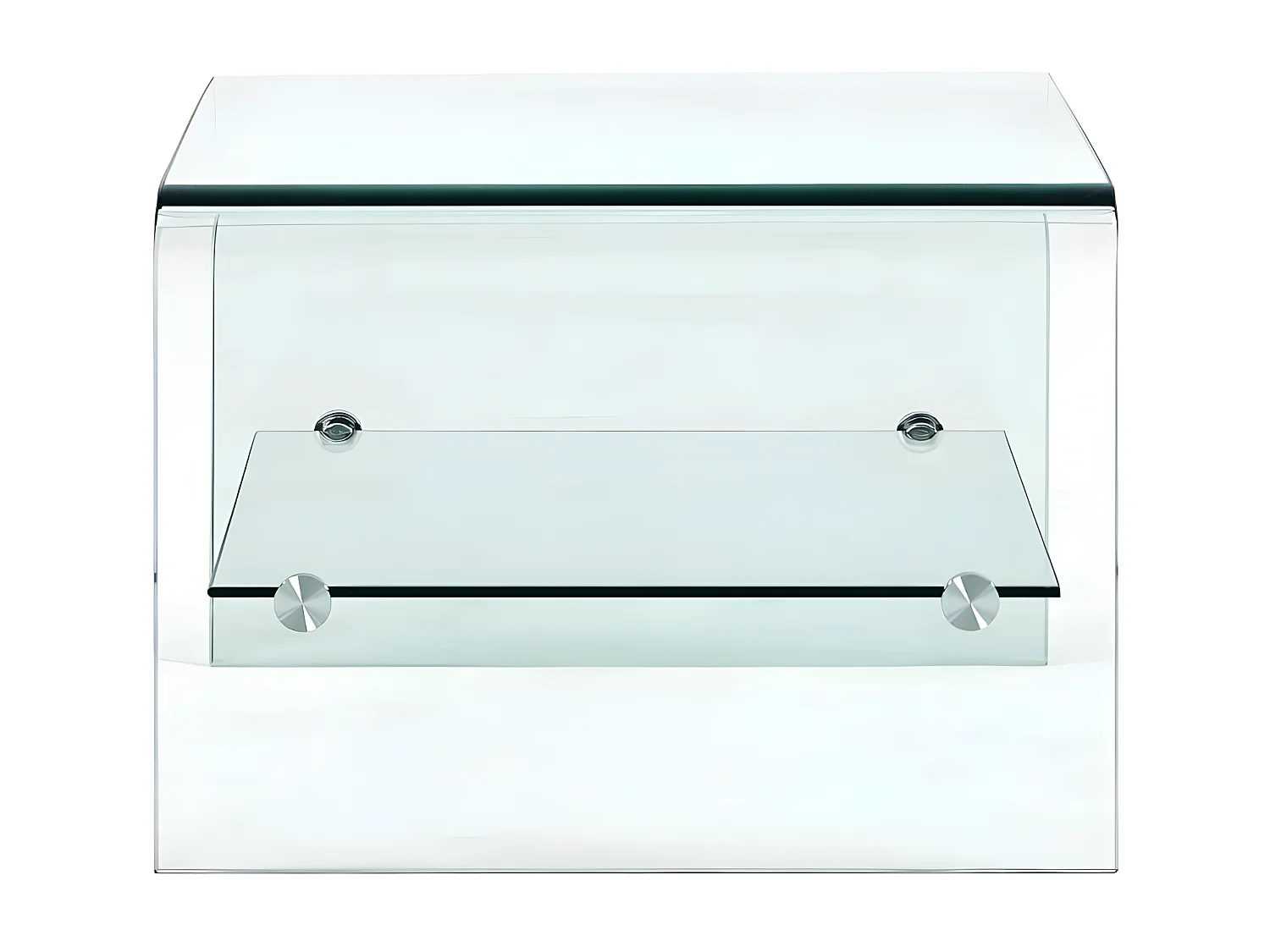 Table basse rectangulaire 2 plateaux verre trempé transparent Niu