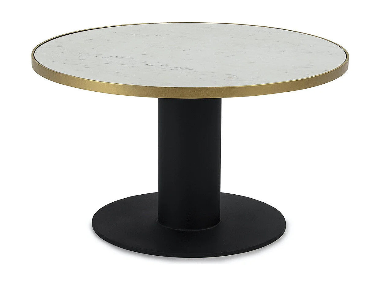 Ronde salontafel in marmer en goud en zwart metaal Vinja