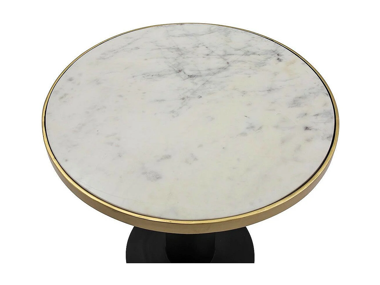 Ronde salontafel in marmer en goud en zwart metaal Vinja