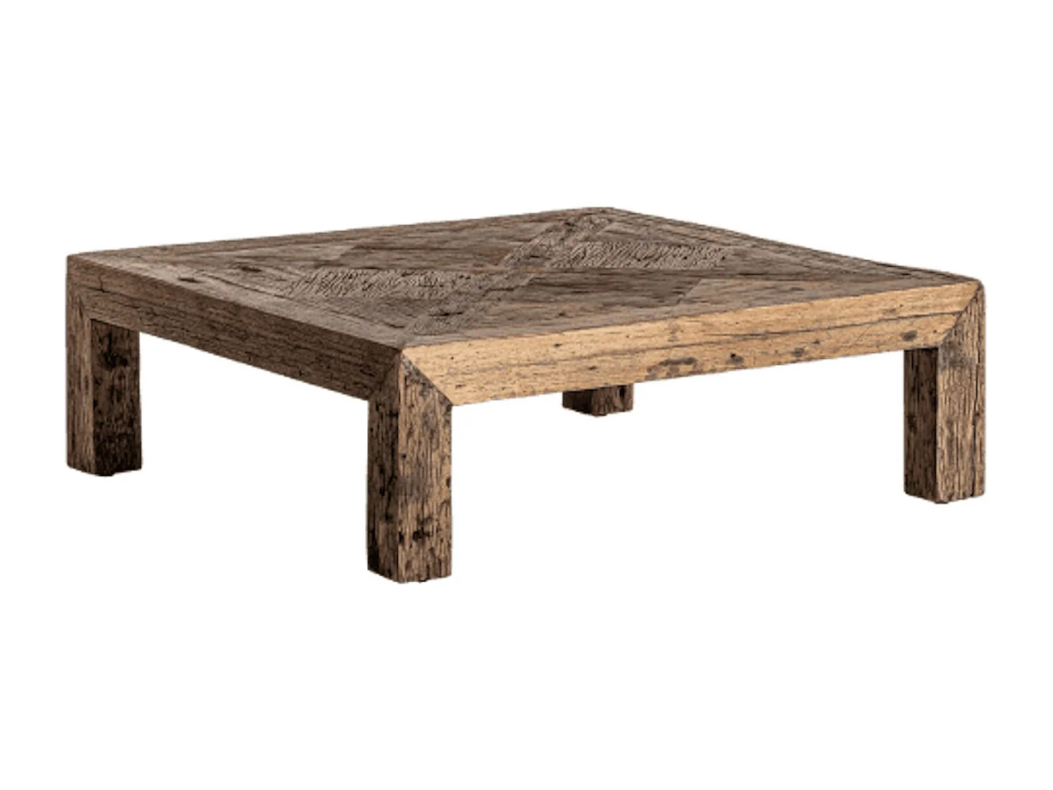 Table basse carrée bois massif recyclé Wader 100cm