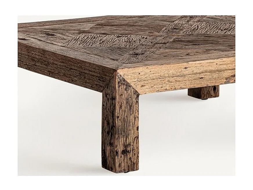 Table basse carrée bois massif recyclé Wader 100cm