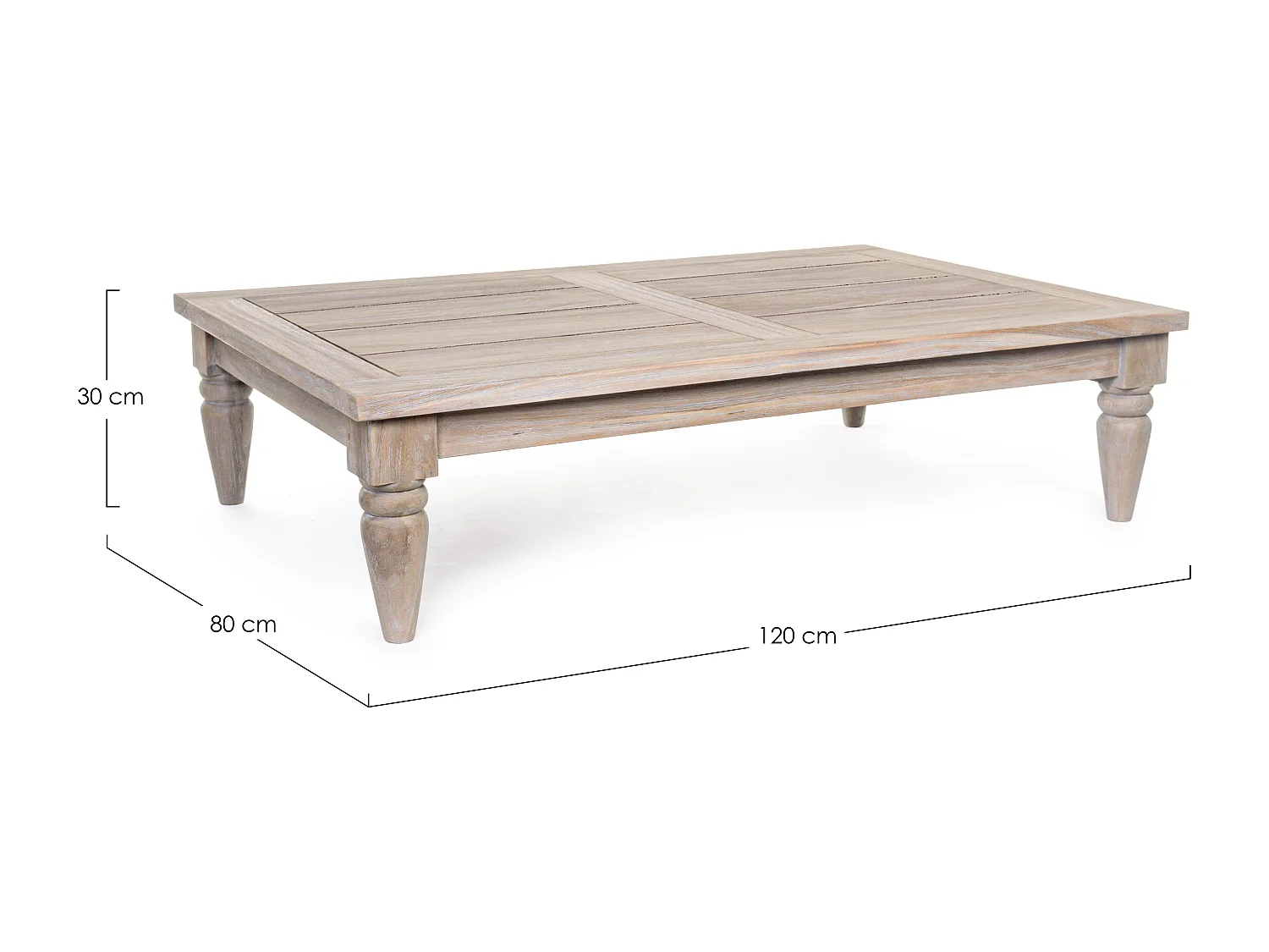 Table basse de jardin rectangle en bois teck Balou L 120cm