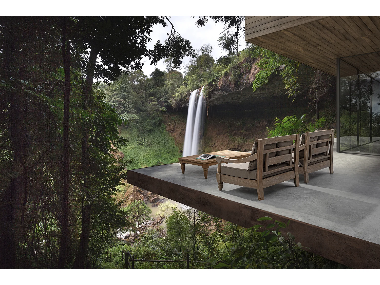 Table basse de jardin rectangle en bois teck Balou L 120cm