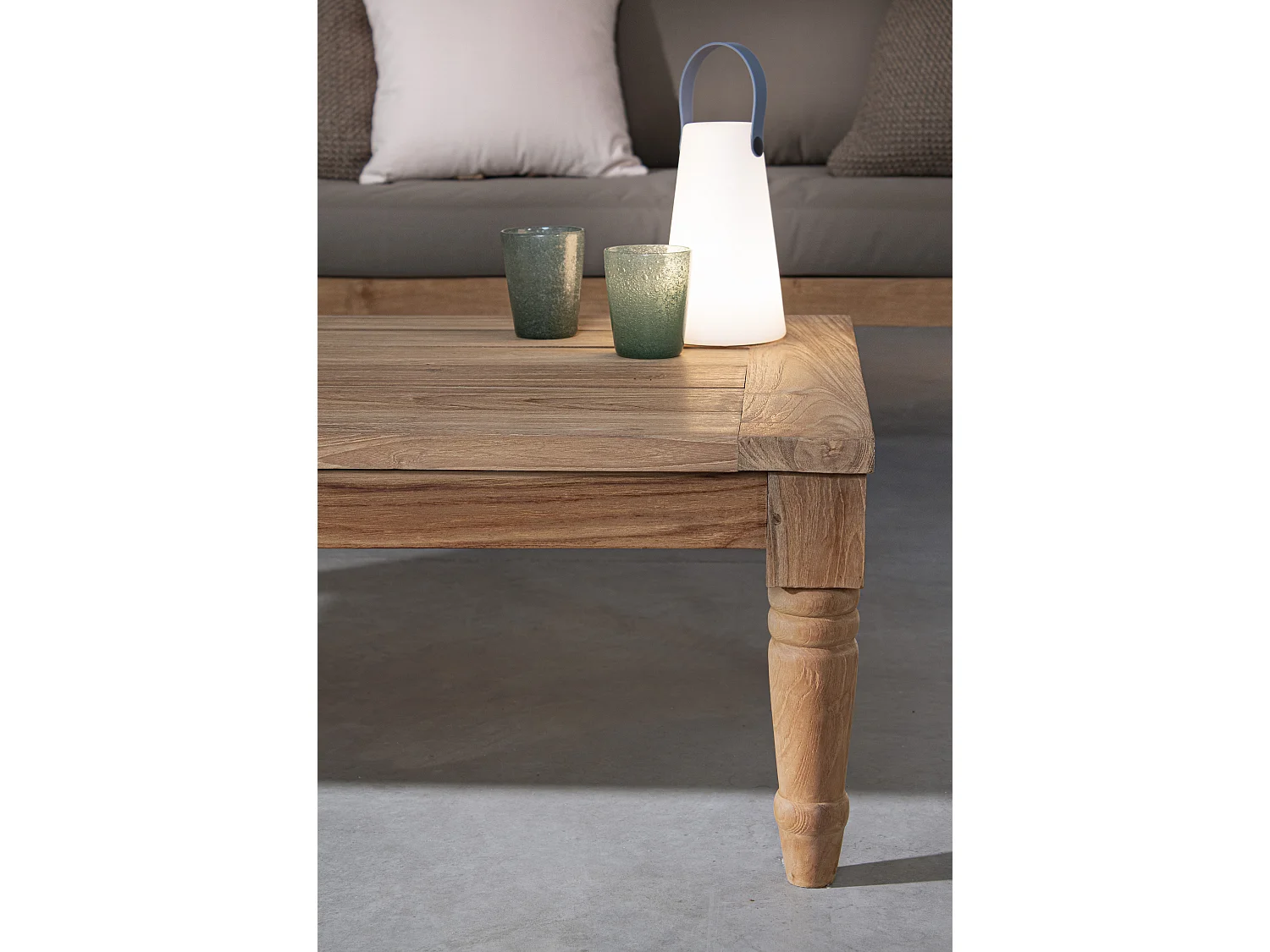 Table basse de jardin rectangle en bois teck Balou L 120cm