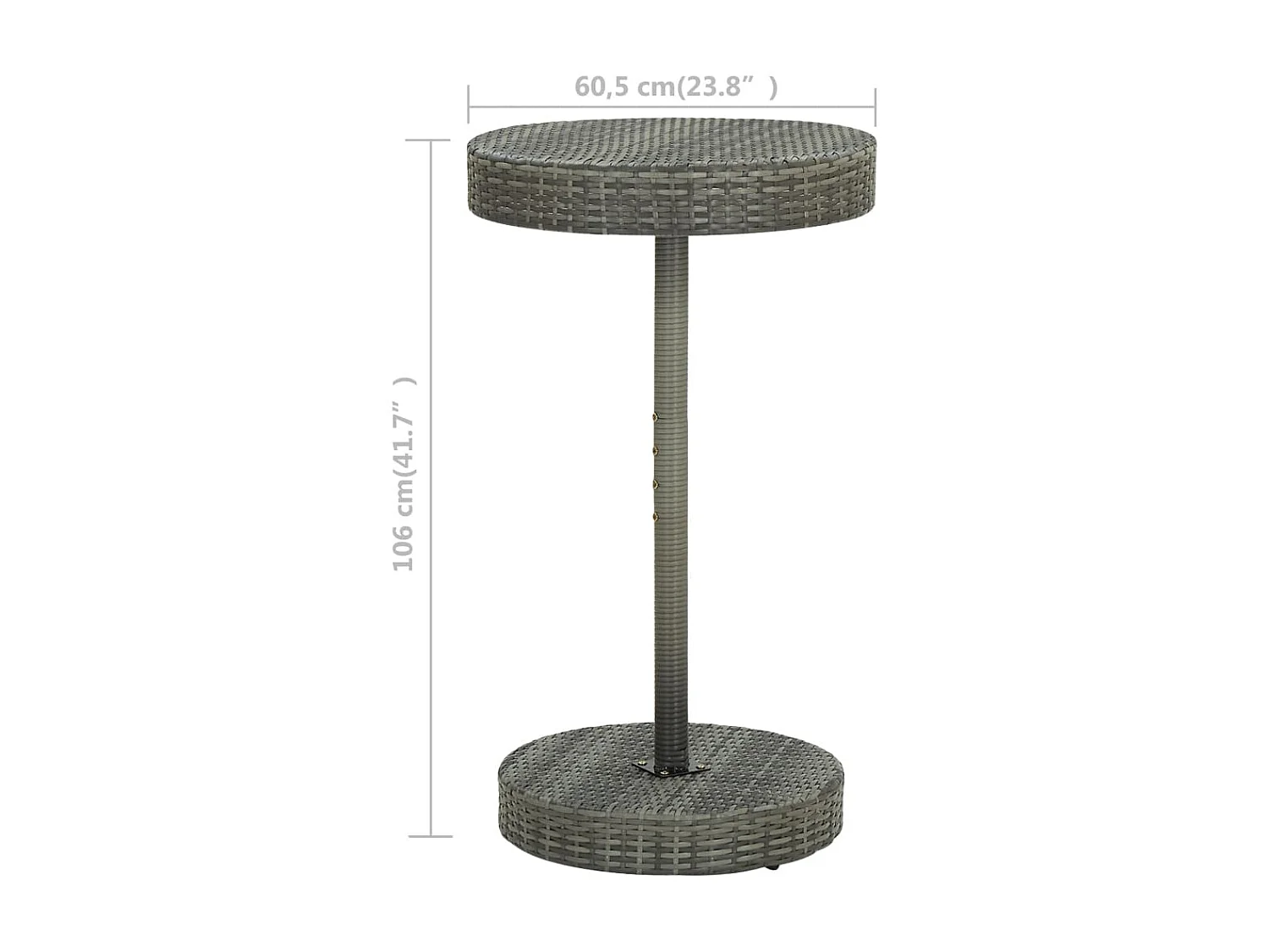 Table de jardin Gris 60,5x106 Résine tressée