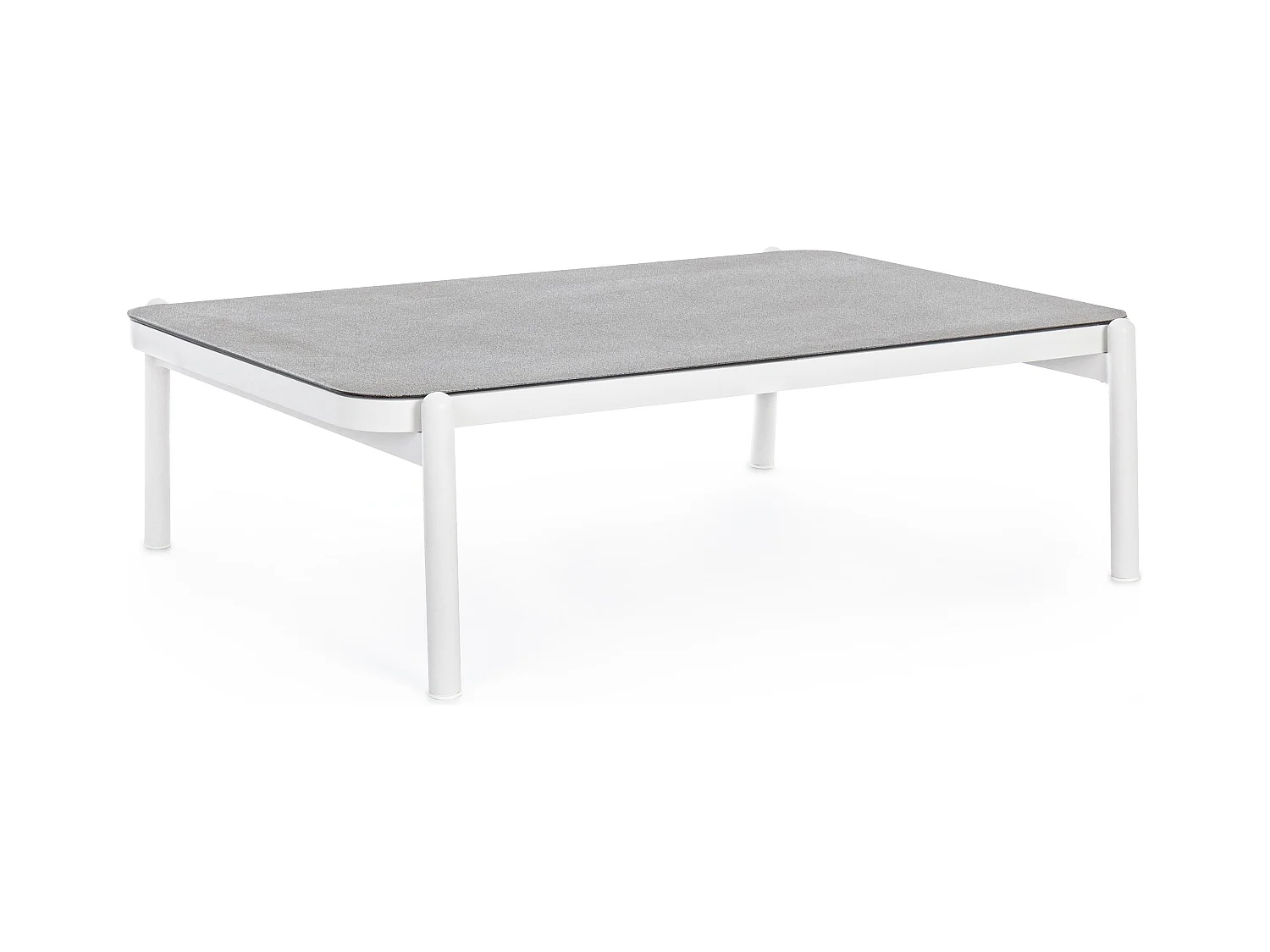 Table basse de jardin verre trempé bicolore Jim L 120cm