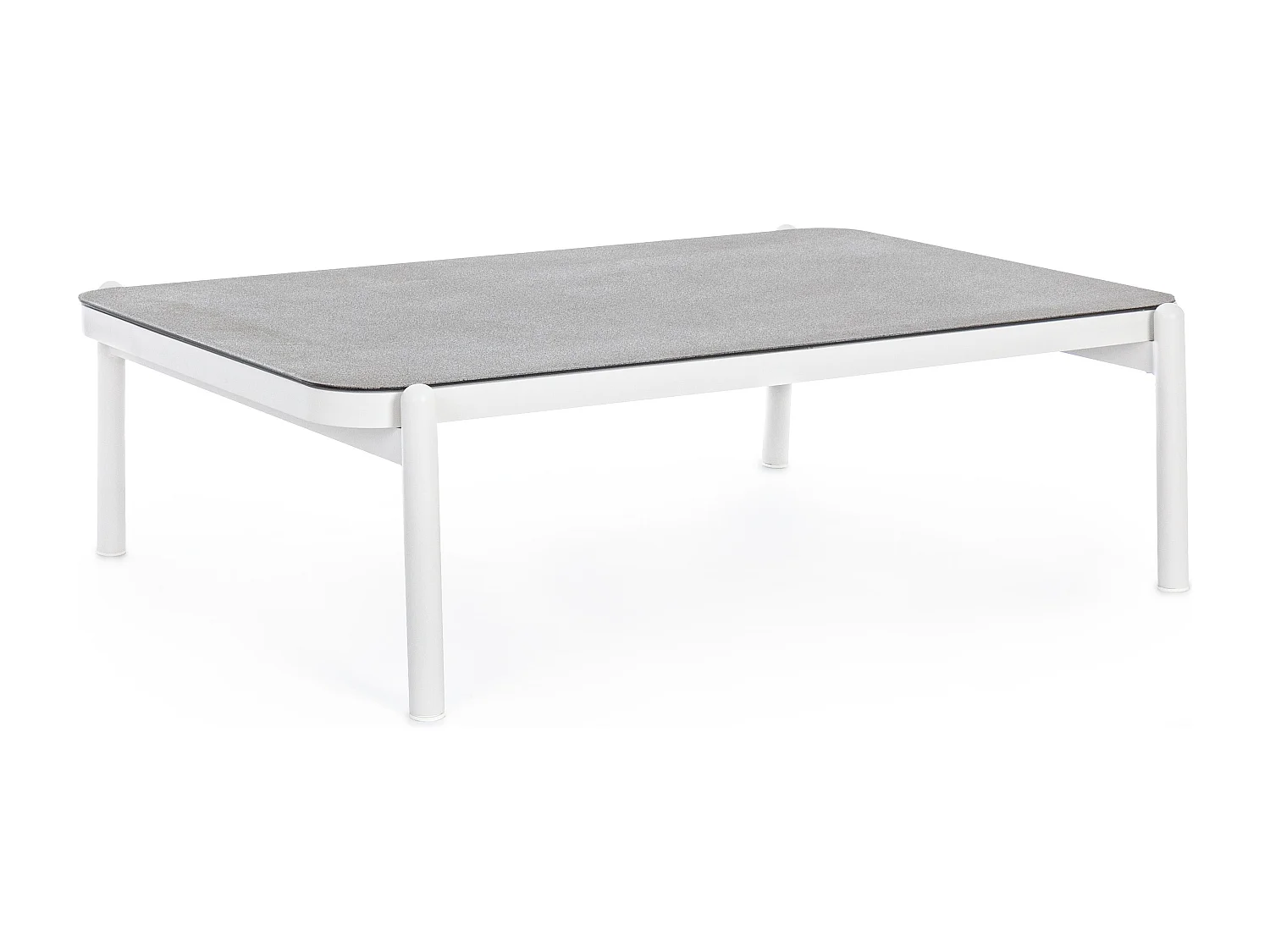 Table basse de jardin verre trempé bicolore Jim L 120cm