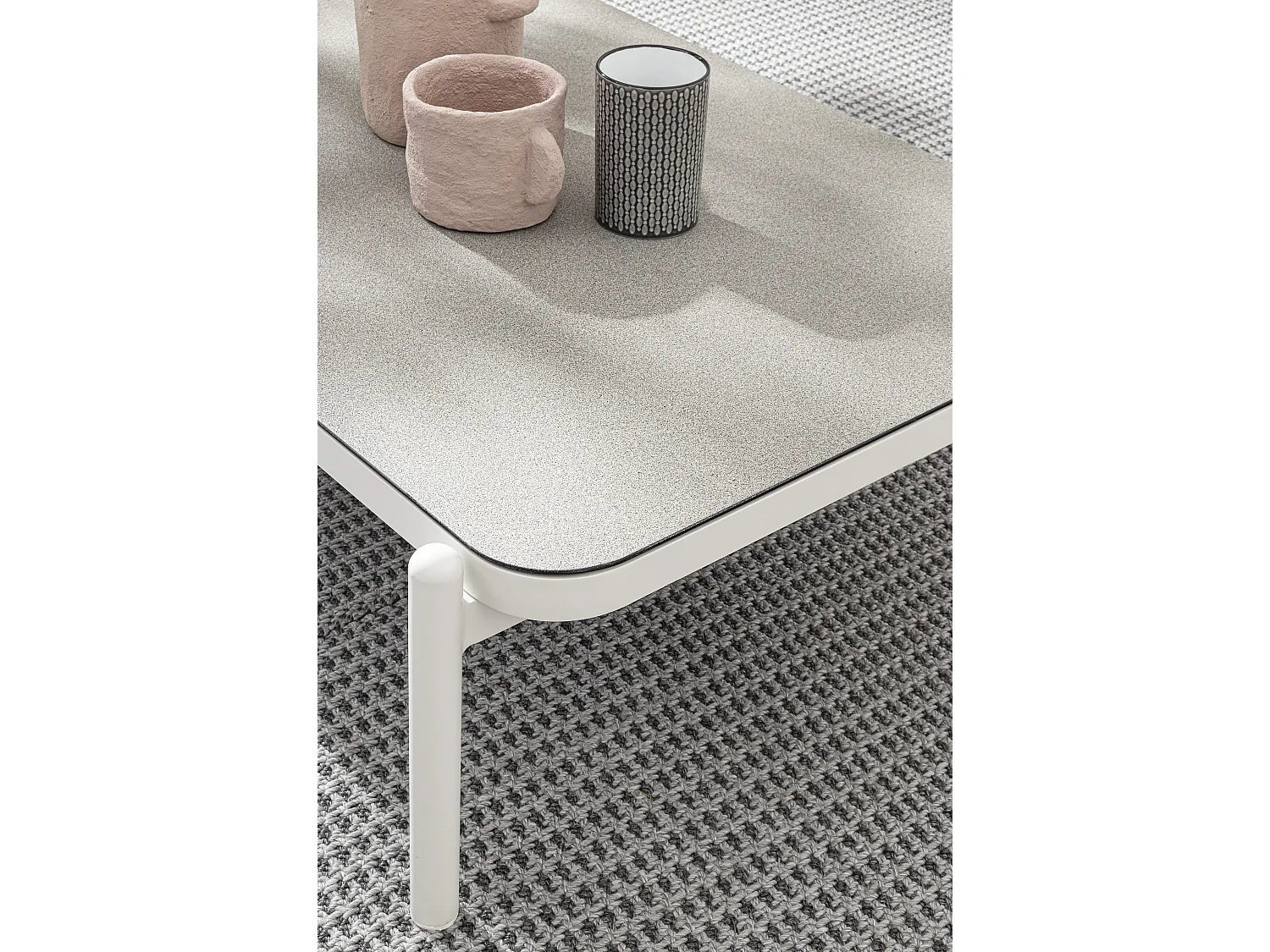 Table basse de jardin verre trempé bicolore Jim L 120cm