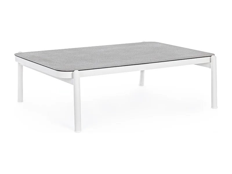 Table basse de jardin verre trempé bicolore Jim L 120cm