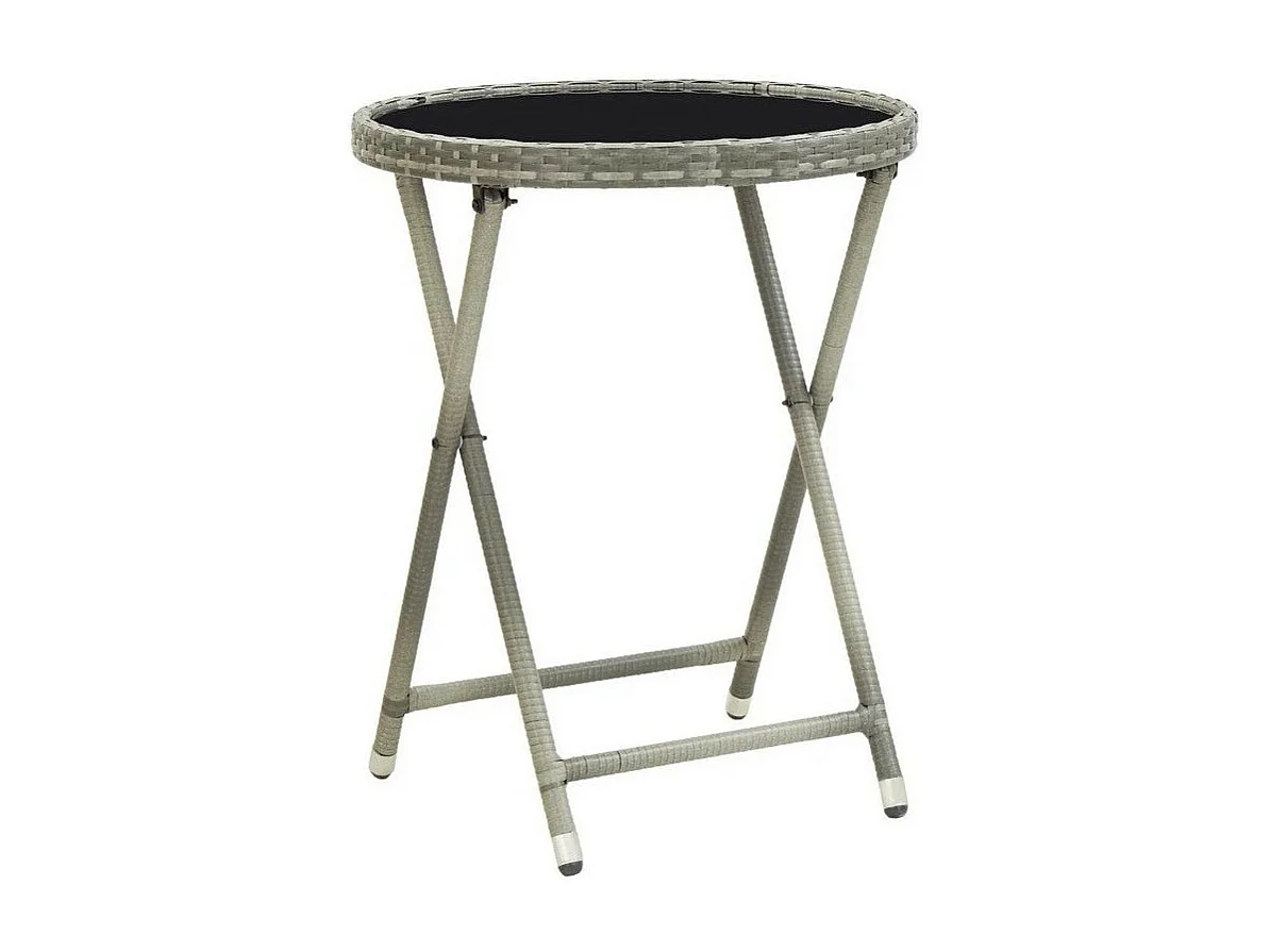 Table d'appoint de jardin verre noire et résine grise Abee