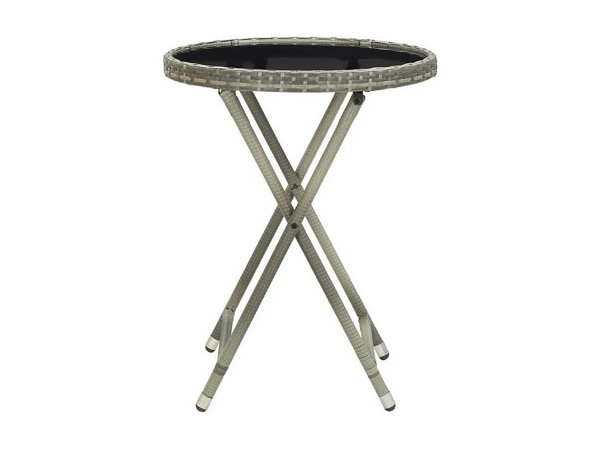 Table d'appoint de jardin verre noire et résine grise Abee