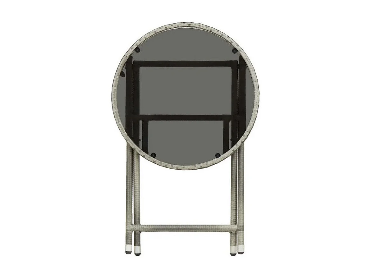 Table d'appoint de jardin verre noire et résine grise Abee