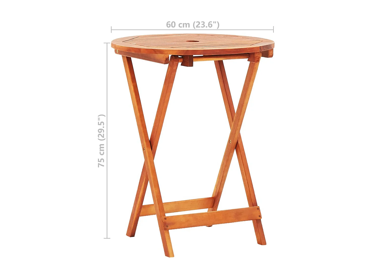 Table de jardin pliable Ø60x75 Bois d'eucalyptus solide