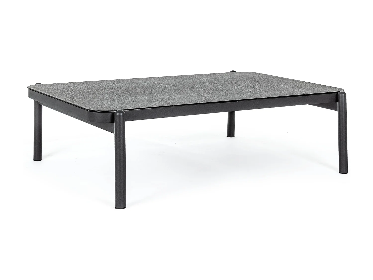 Table basse de jardin verre trempé et aluminium Jim L 120cm