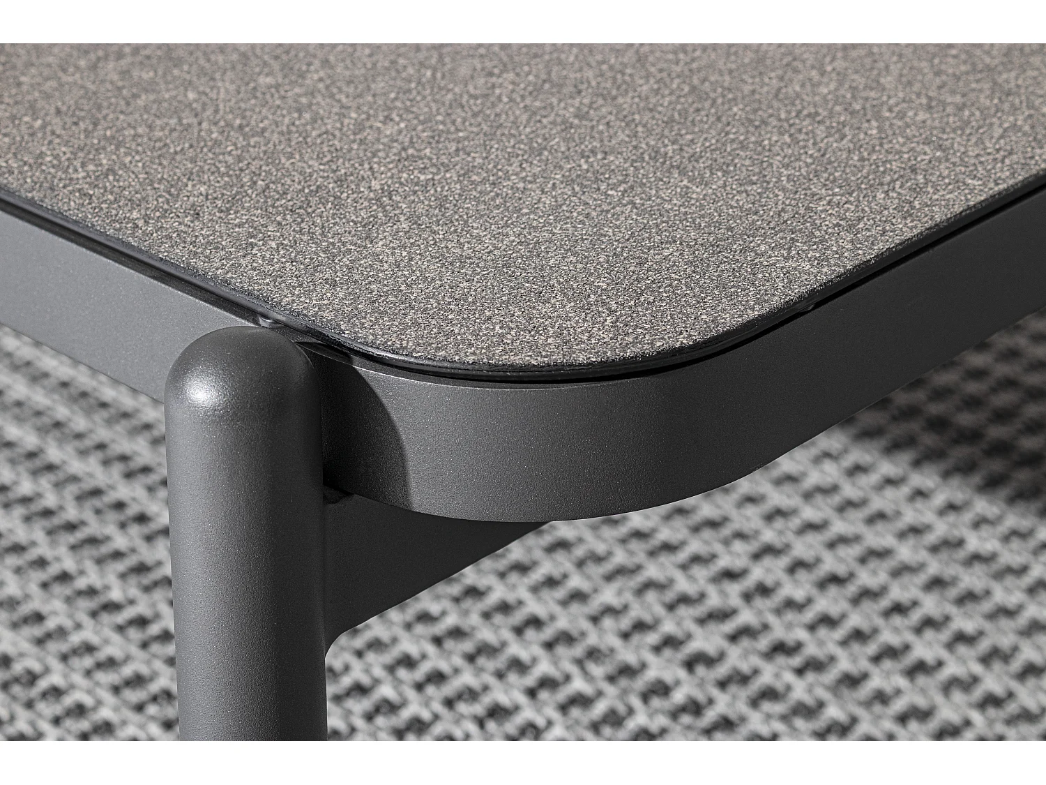 Table basse de jardin verre trempé et aluminium Jim L 120cm