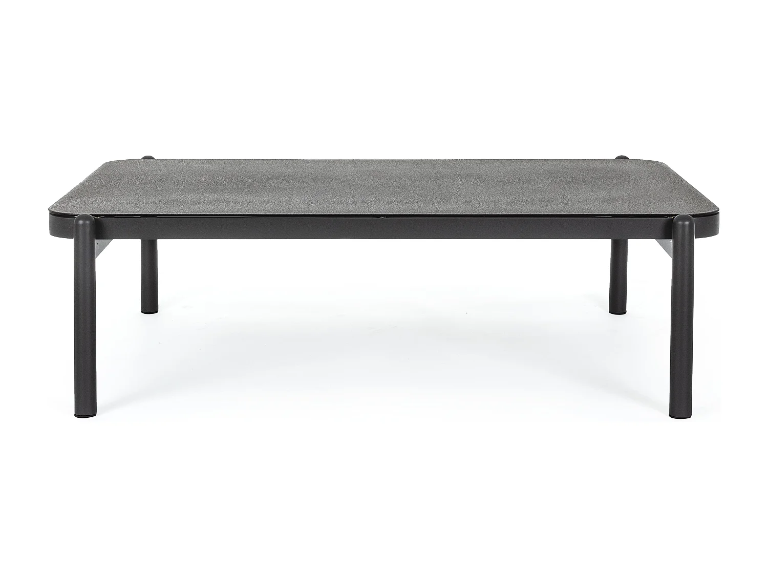 Table basse de jardin verre trempé et aluminium Jim L 120cm