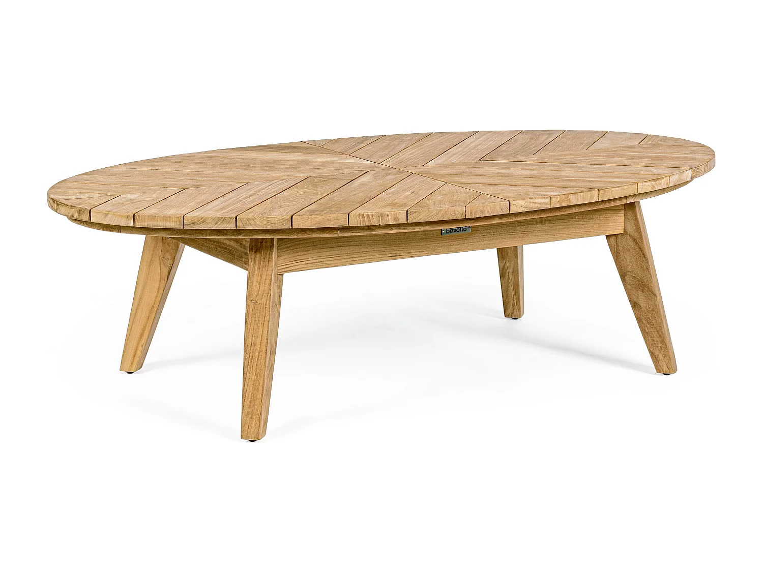 Séla ovale tuinsalontafel van natuurlijk hout L 120 cm