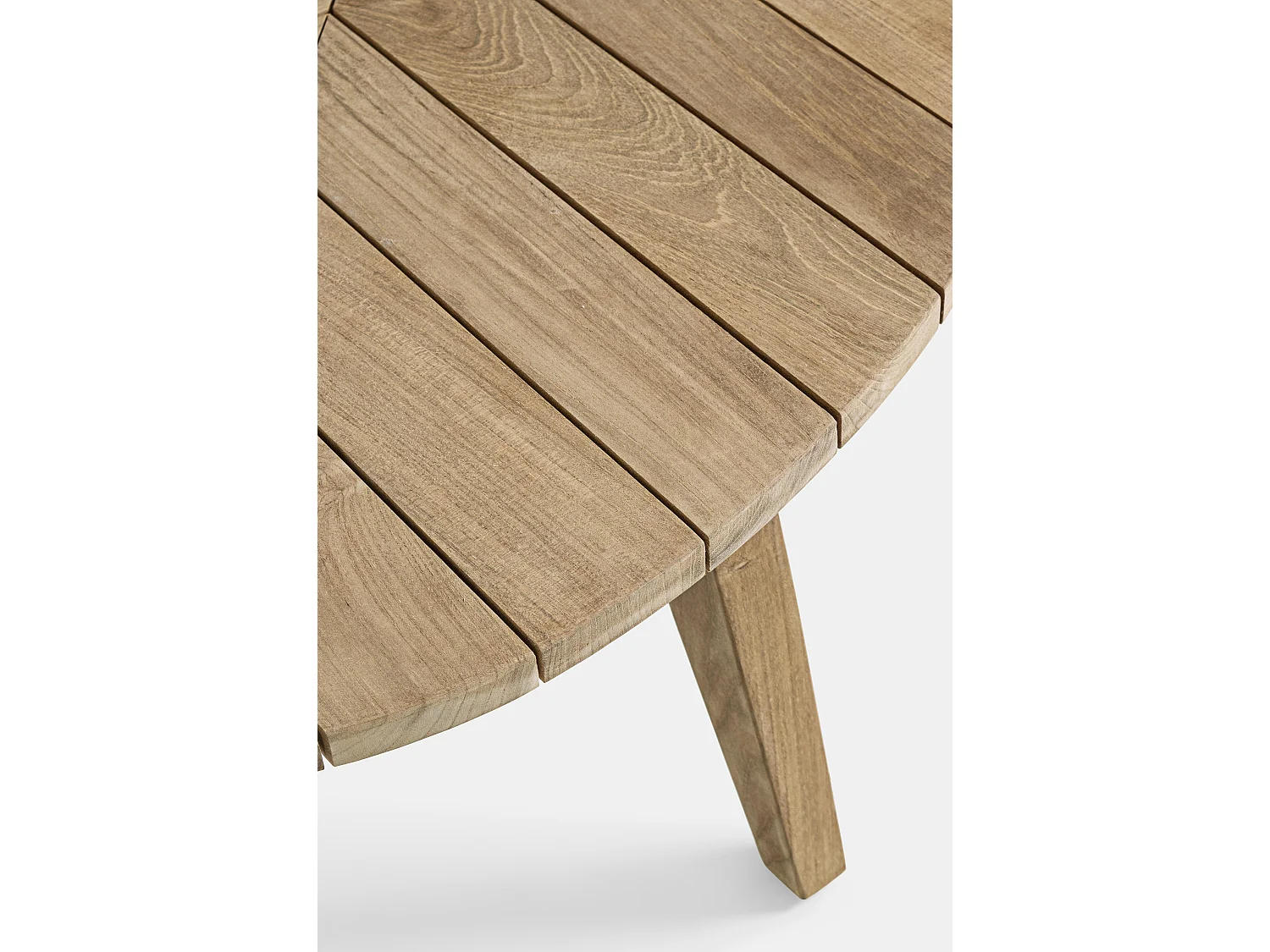 Séla ovale tuinsalontafel van natuurlijk hout L 120 cm