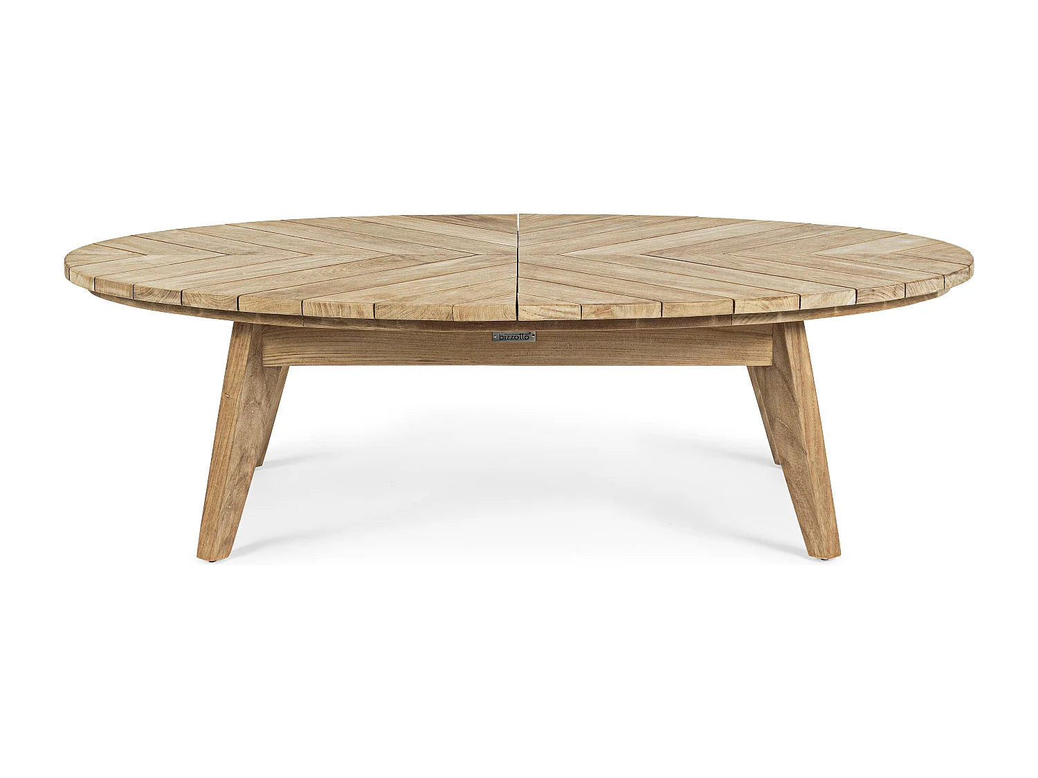Séla ovale tuinsalontafel van natuurlijk hout L 120 cm
