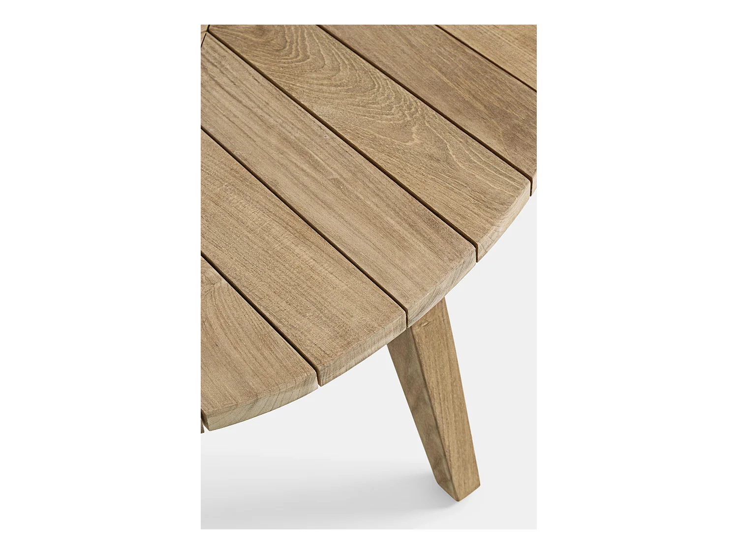 Table basse de jardin ovale en bois naturel Séla L 120cm
