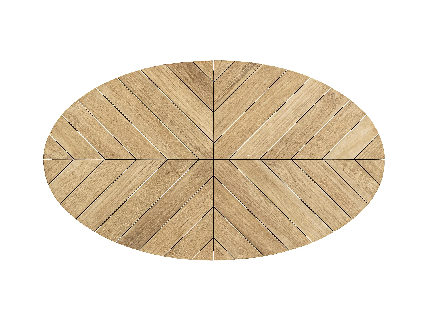 Table basse de jardin ovale en bois naturel Séla L 120cm