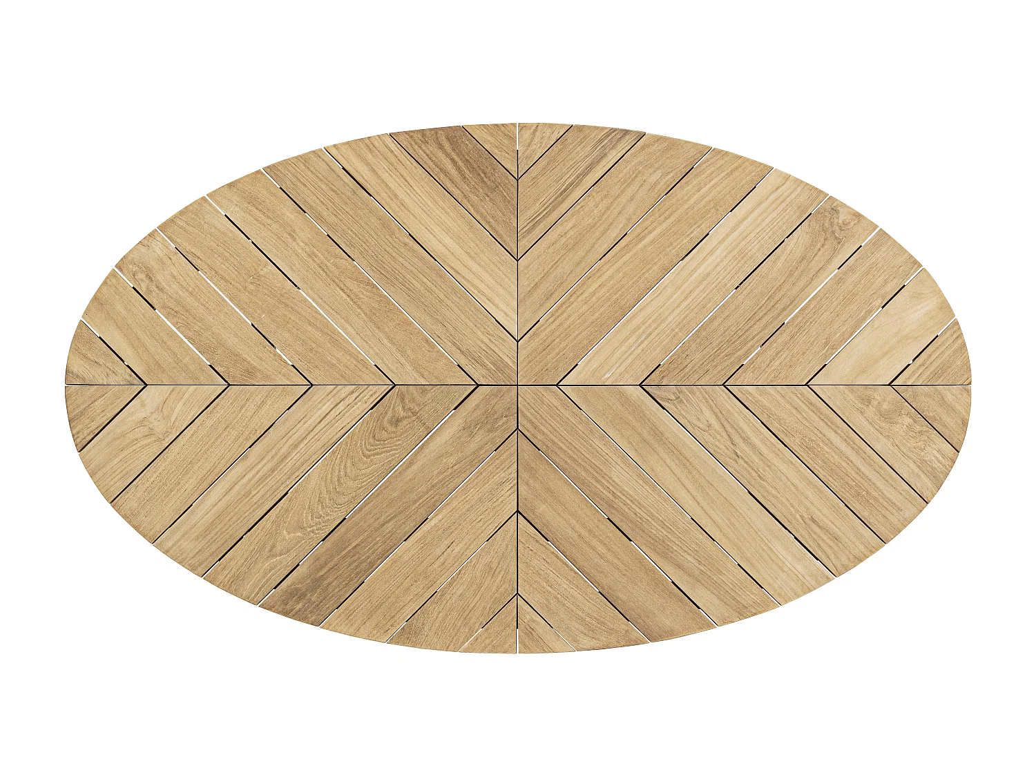 Table basse de jardin ovale en bois naturel Séla L 120cm