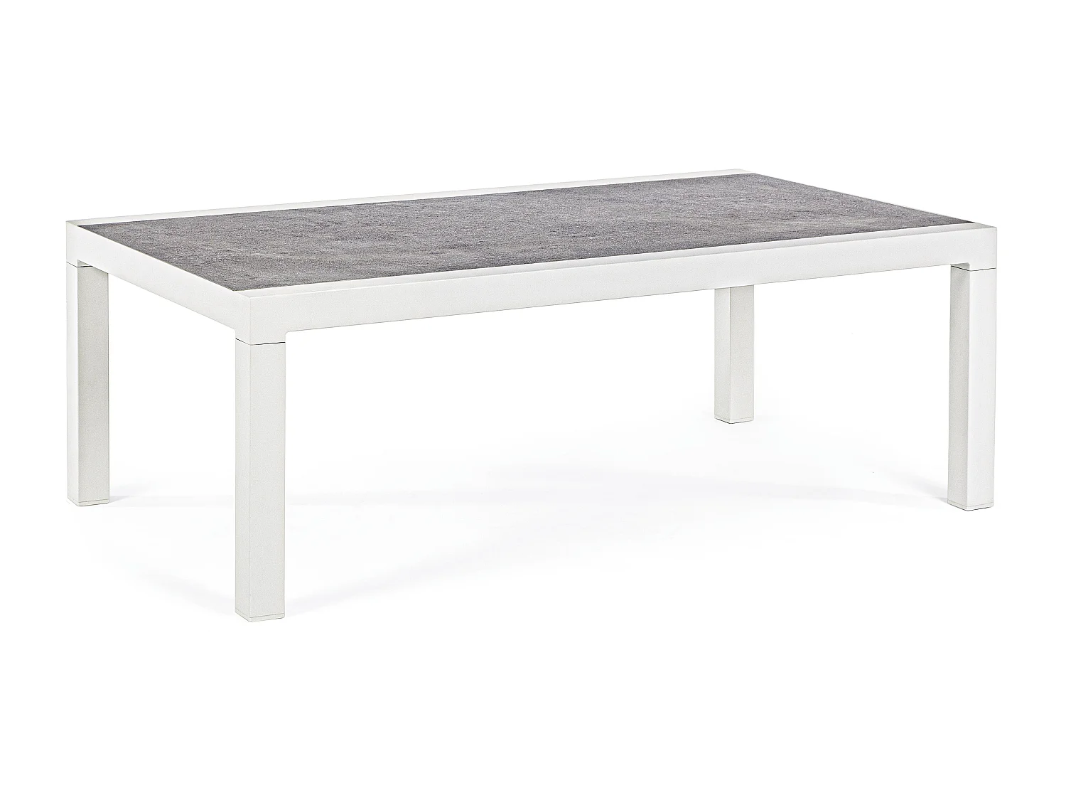 Table basse de jardin aluminium blanc et gris Keman L 120cm