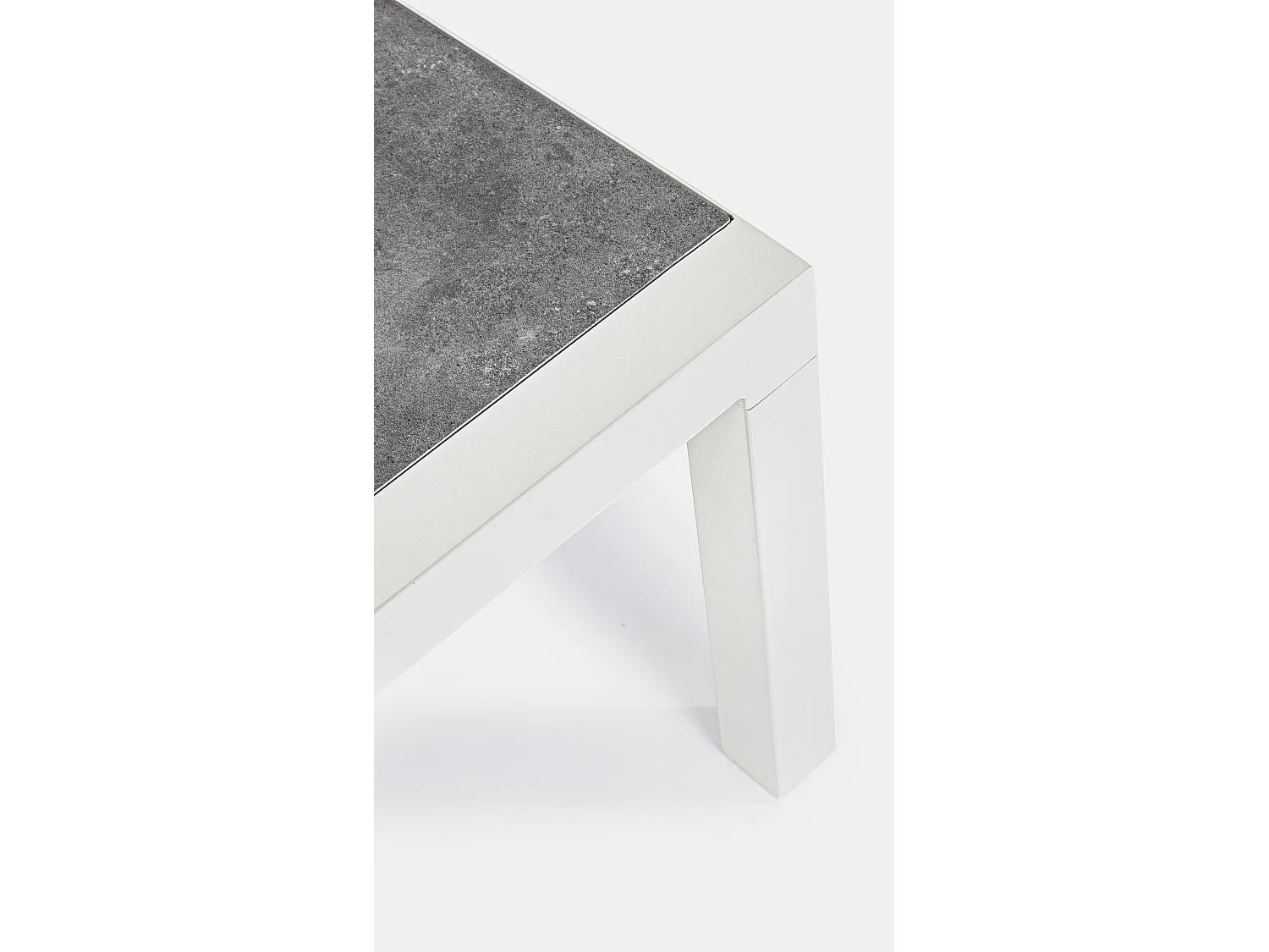 Table basse de jardin aluminium blanc et gris Keman L 120cm