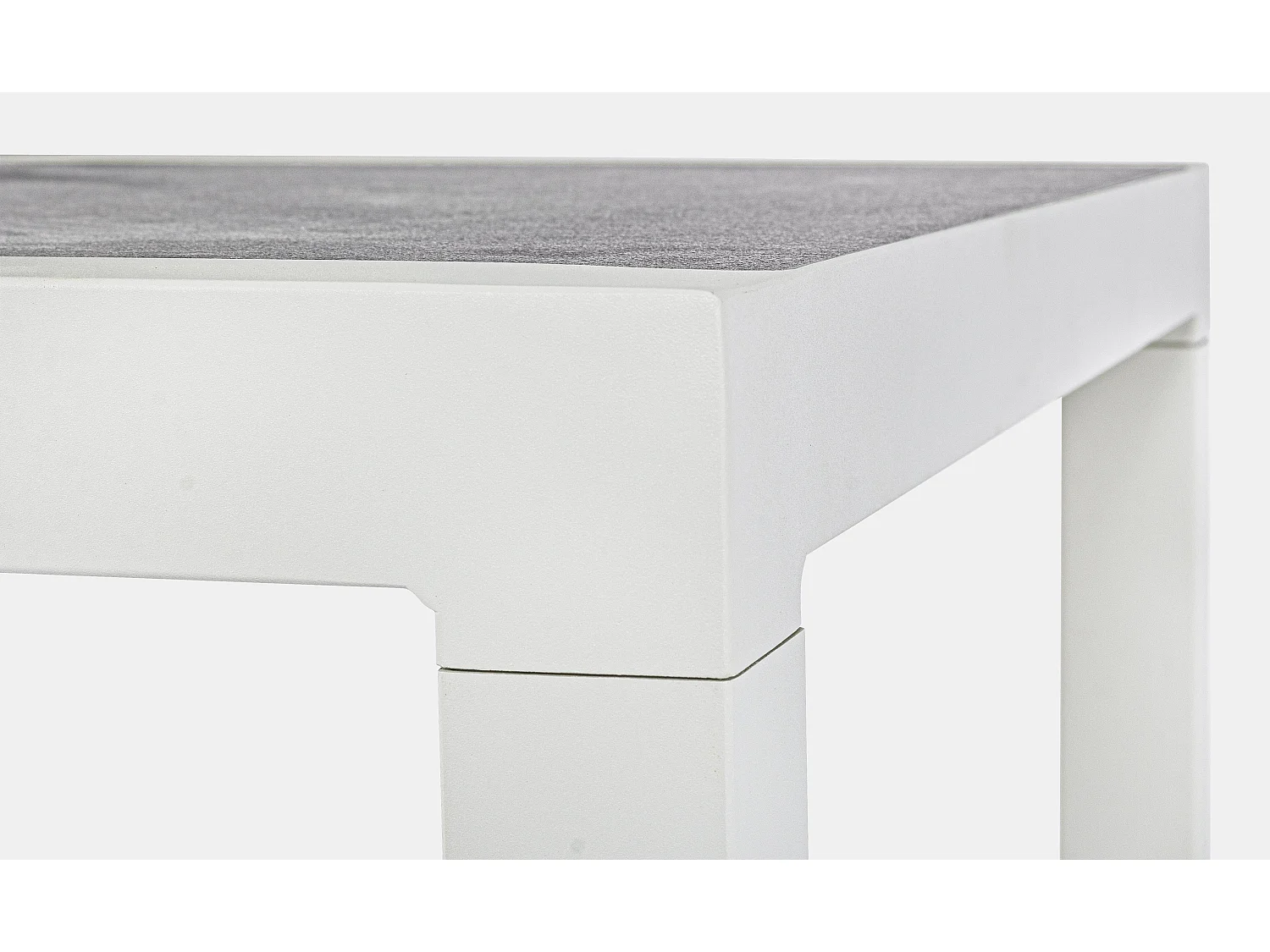 Table basse de jardin aluminium blanc et gris Keman L 120cm