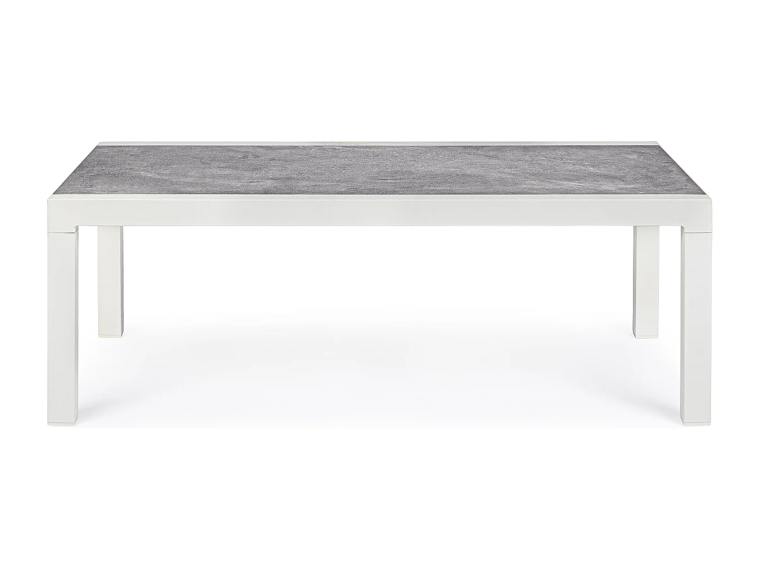 Table basse de jardin aluminium blanc et gris Keman L 120cm
