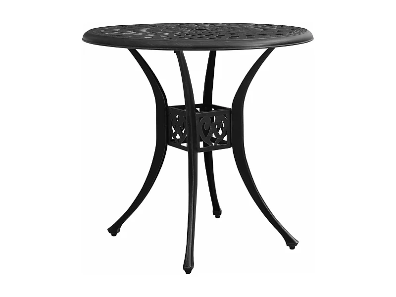 Table de jardin Noir 78x78x72 Aluminium coulé