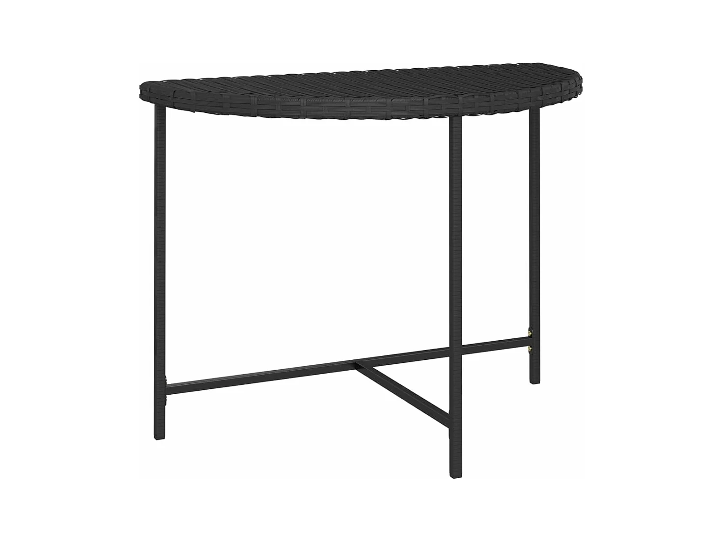 Table de jardin Noir 100x50x75 Résine tressée