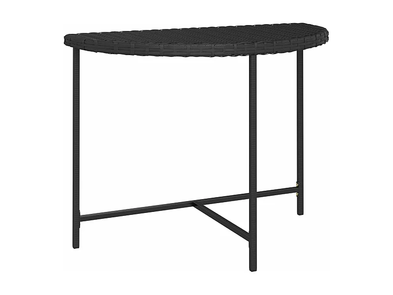 Table de jardin Noir 100x50x75 Résine tressée