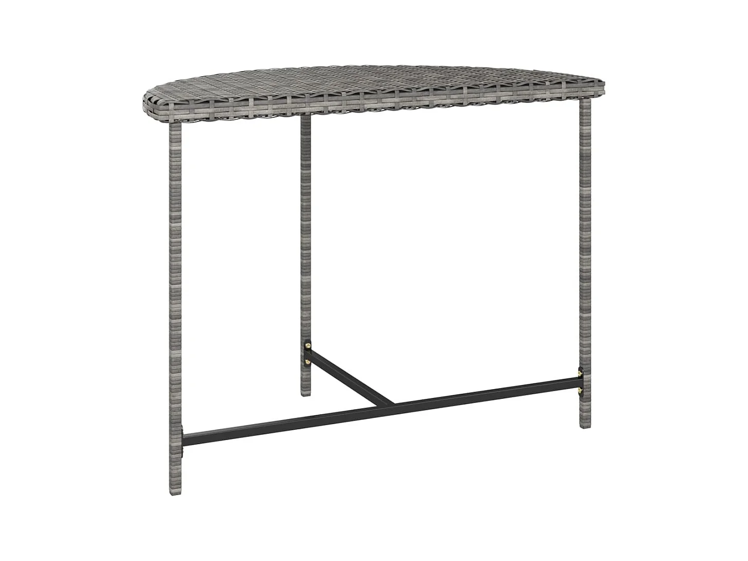 Tuintafel 100x50x75 cm poly rattan grijs