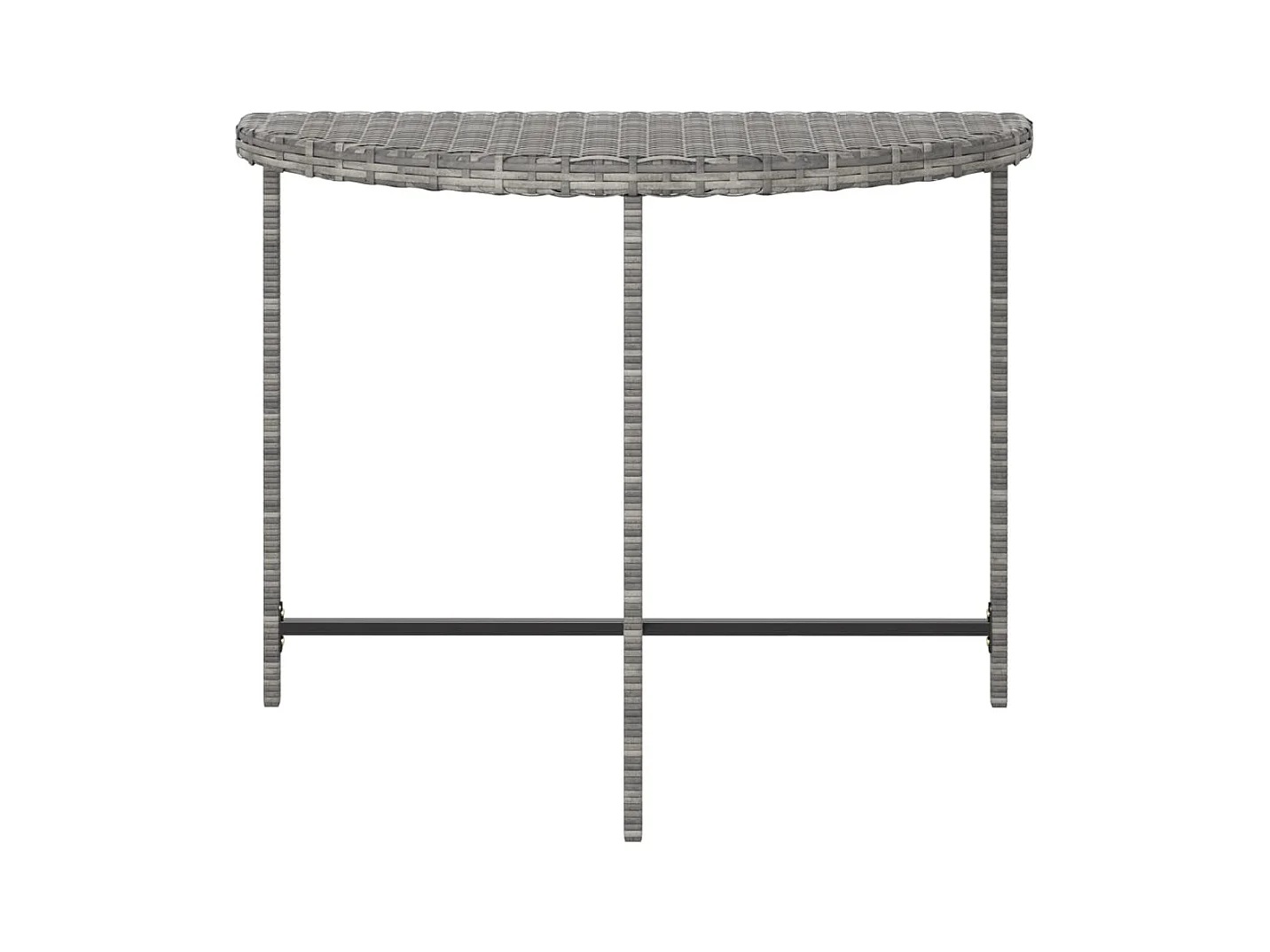 Tuintafel 100x50x75 cm poly rattan grijs
