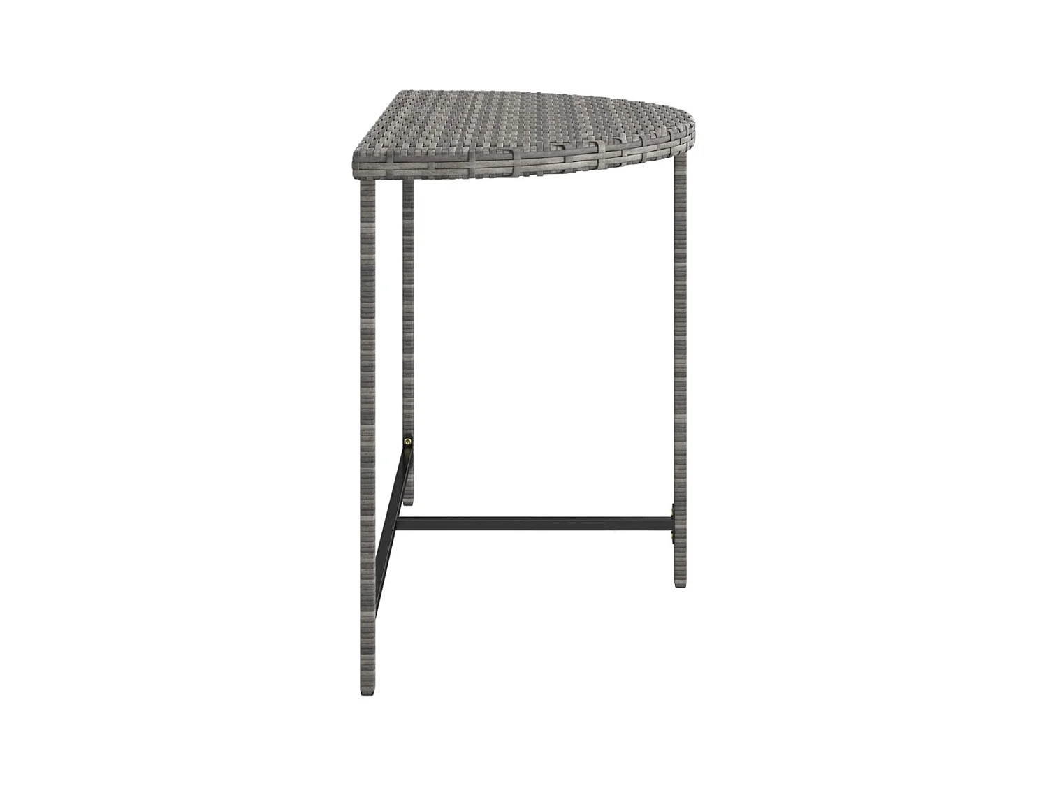 Tuintafel 100x50x75 cm poly rattan grijs