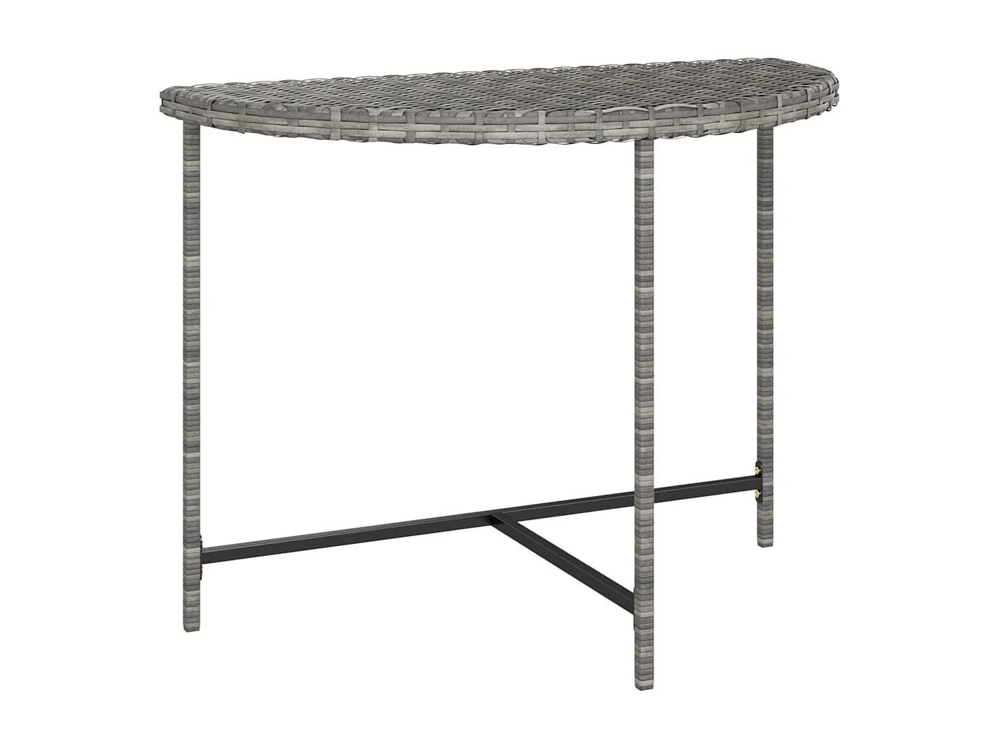 Table de jardin Gris 100x50x75 Résine tressée
