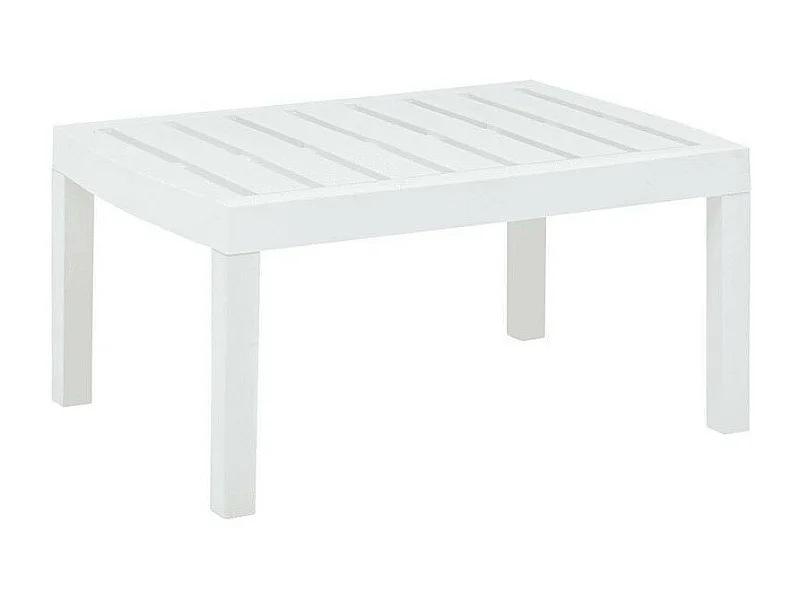 Table basse de jardin plastique blanc Leeco