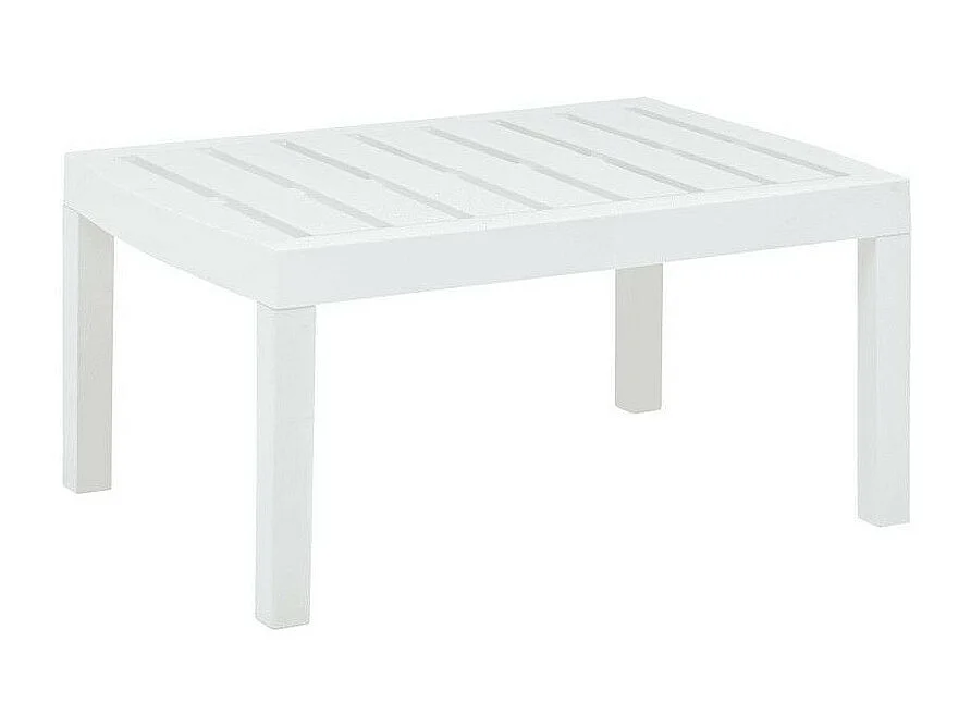 Table basse de jardin plastique blanc Leeco