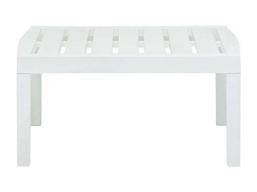 Table basse de jardin plastique blanc Leeco