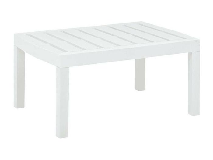 Table basse de jardin plastique blanc Leeco